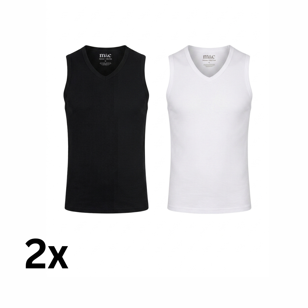 Pack Sous-Vêtement Sans Manche Col V x2